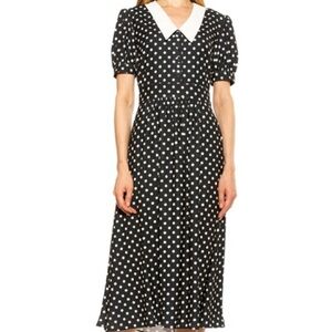 Alexia Admor Black and White Polka Dot Midi Dress